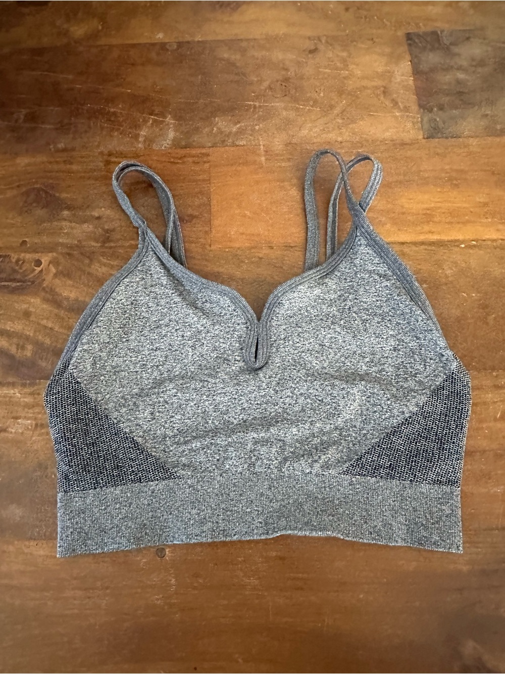 Zella Seamless Gray V-Neck Longline Bralette - Women Intimates size XL